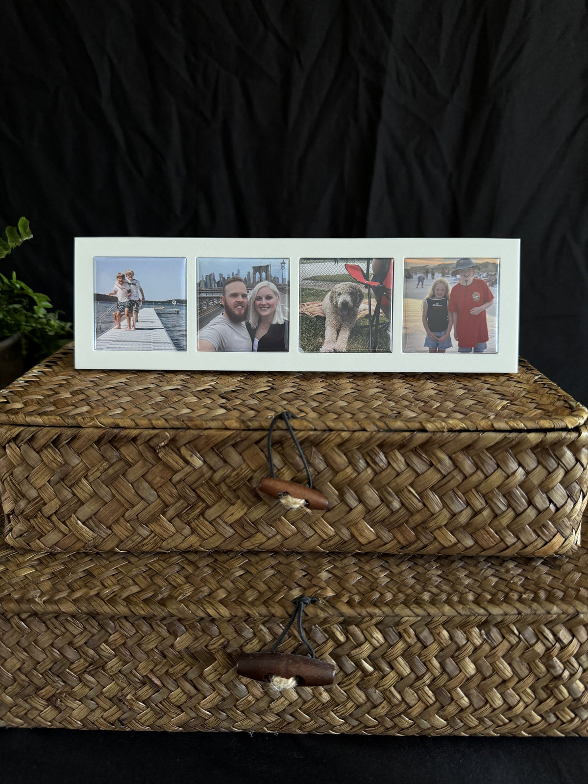 1" × 4" Rectangle Photo Magnet Frame Black or White